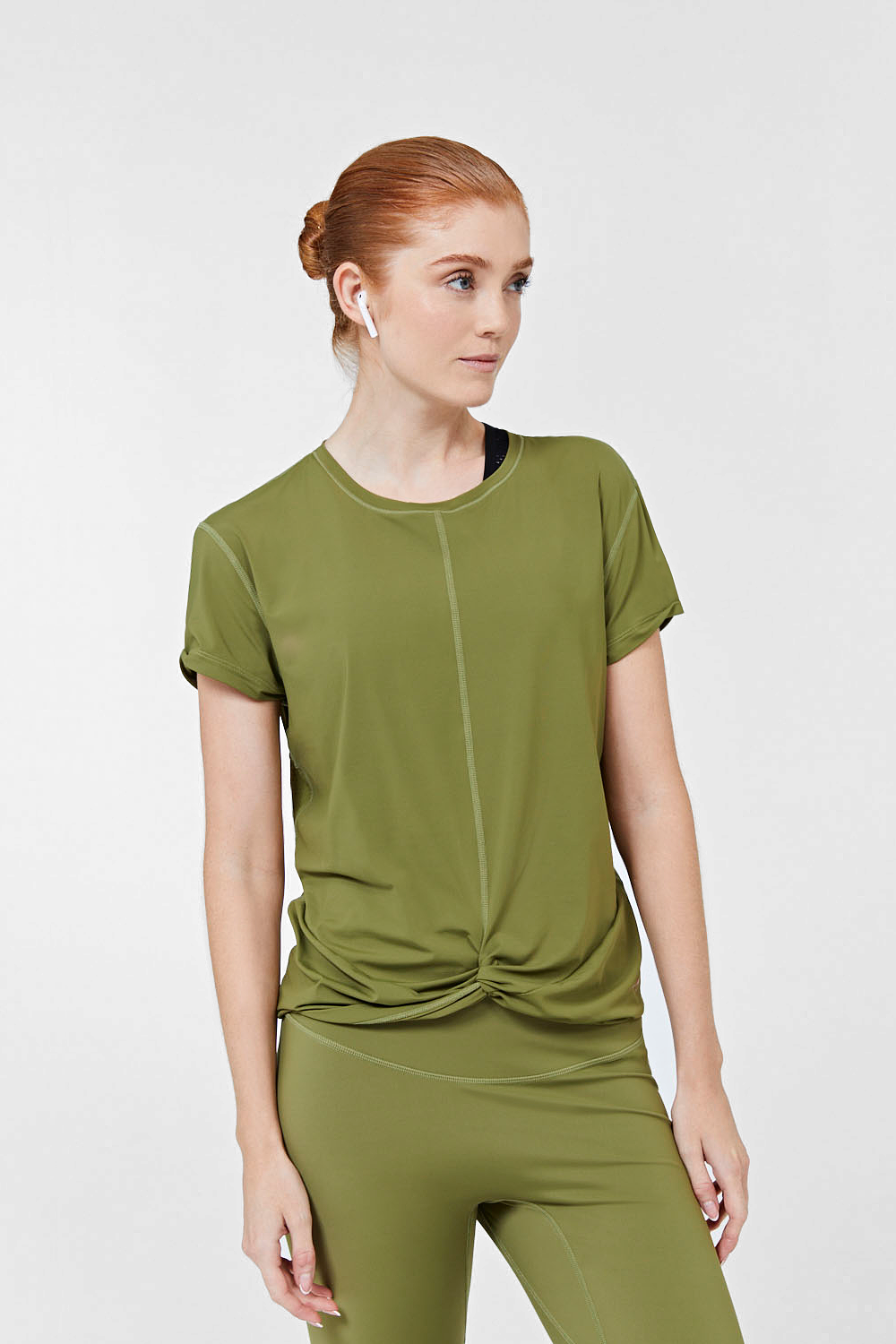 Manama Short Sleeve Top - Khaki Green