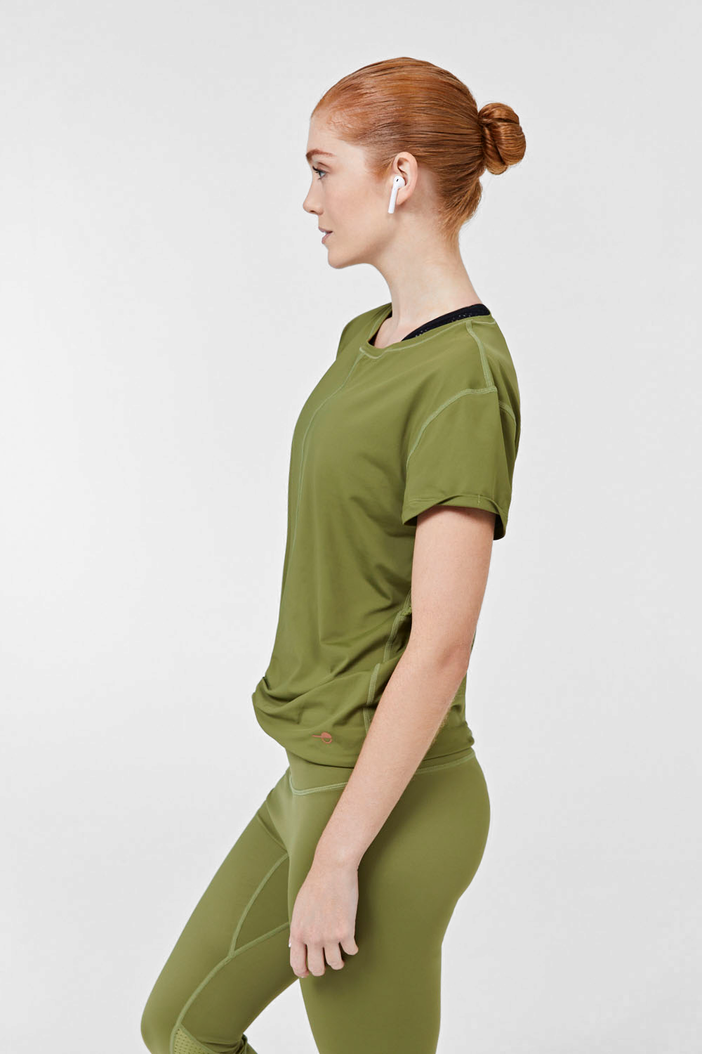 Manama Short Sleeve Top - Khaki Green